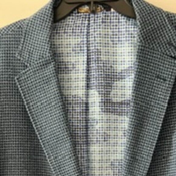 Robert Graham Blue Houndstooth Sport Coat - Picture 2 of 5